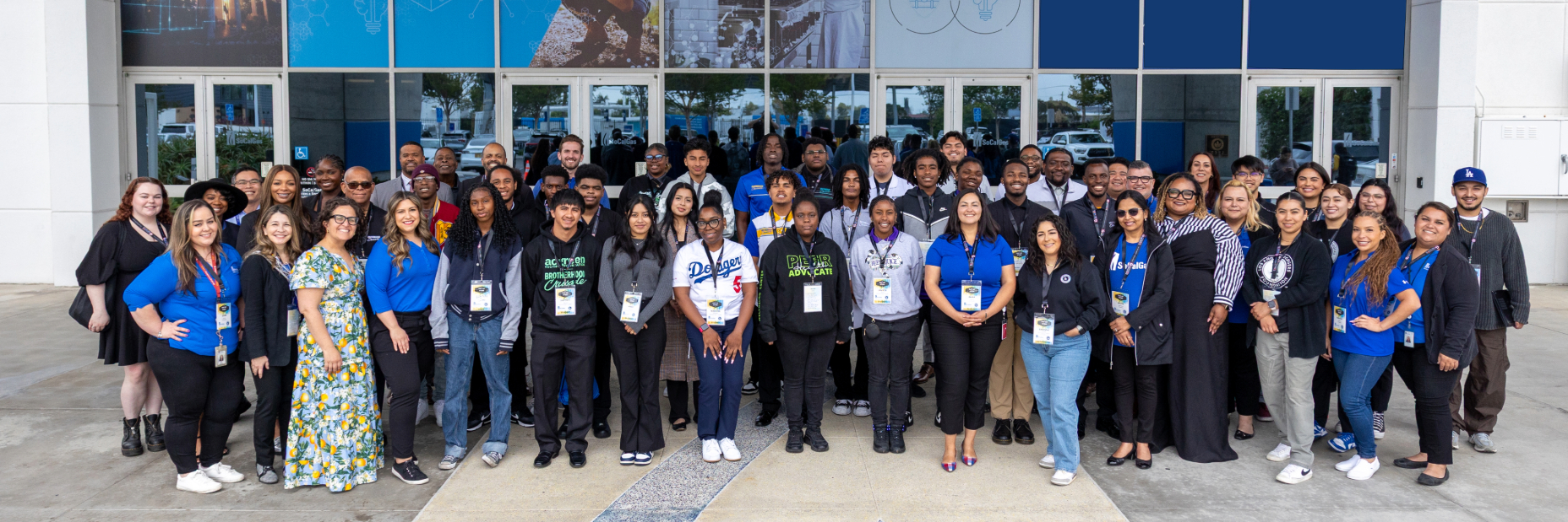 STEM Students posing in front of the energy resource center in Downey California
